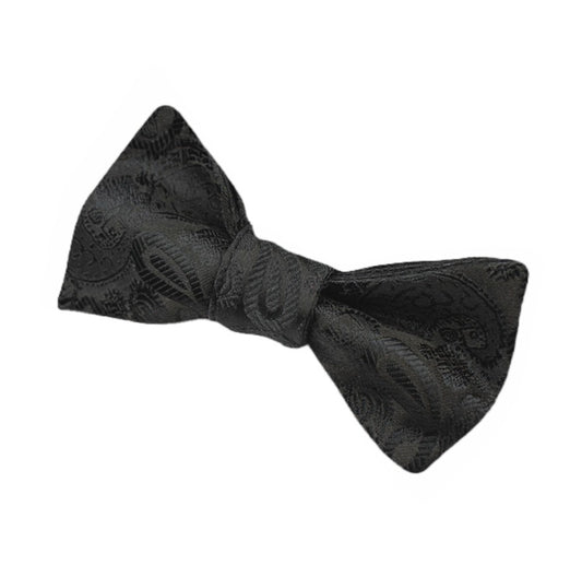 Black Paisley Silk  Bow Tie