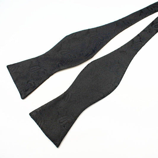 Black Paisley Silk  Bow Tie
