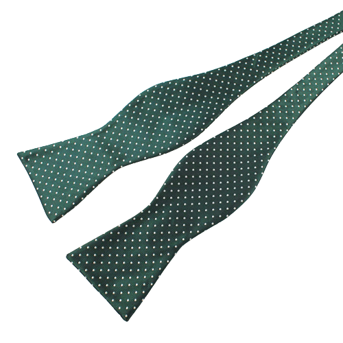 Green Polka Dot Bow Tie with Pocket Square