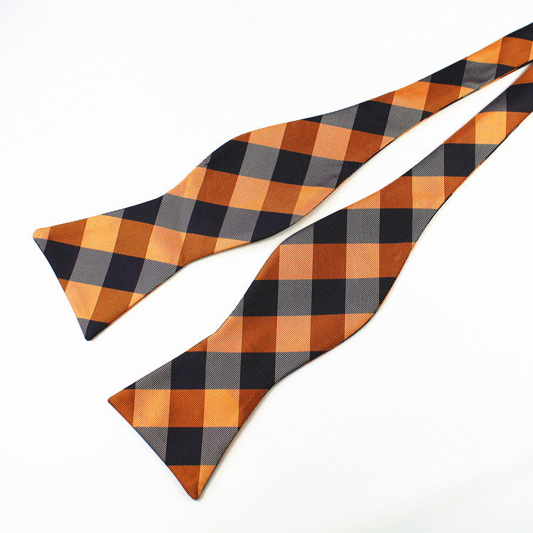 Dark Blue and Orange Bow Tie