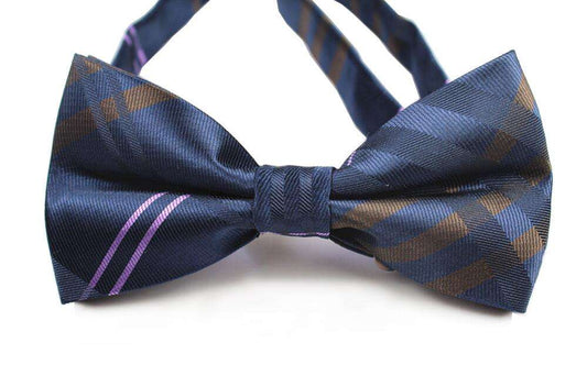 Dark Blue, Brow and Purple Bowtie