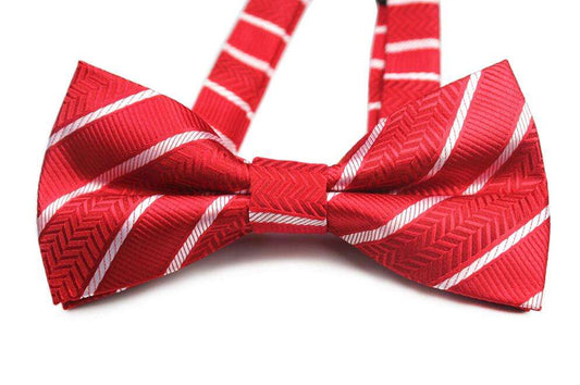 Red and White Stripe Bowtie