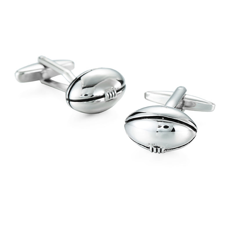 Football Silver Cufflinks