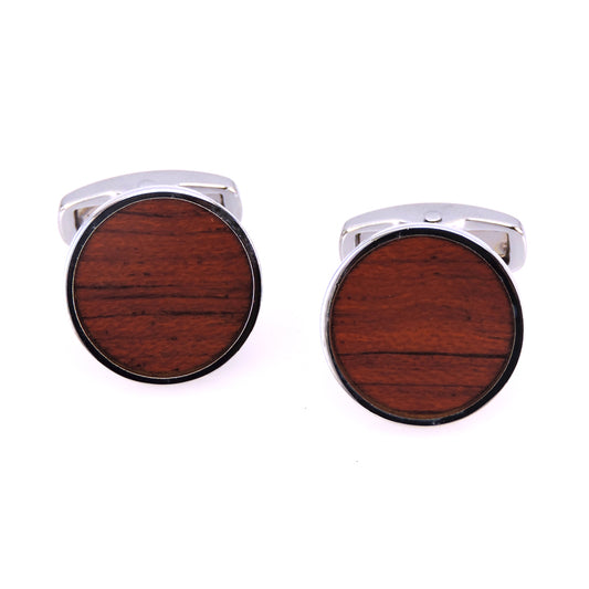 Wood and Silver Cufflinks