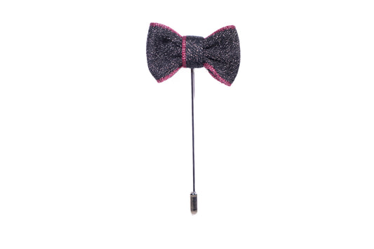 Black and Burgundy Bowtie Lapel Pin