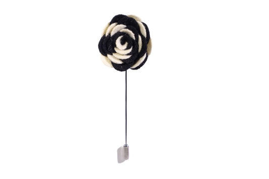 Black and White Felt Lapel Pin