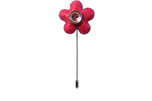 Burgundy Felt with Button Lapel Pin