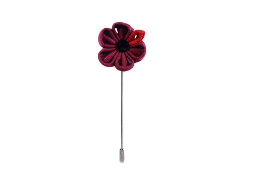 Burgundy and Red Petal Lapel Pin