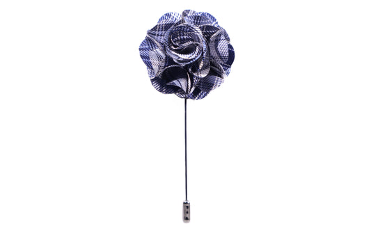 Dark Blue Flower Lapel Pin