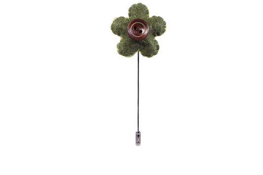 Green Felt with Button Lapel Pin