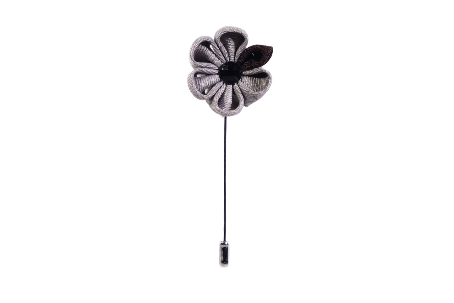 Grey and Brown Petal Lapel Pin