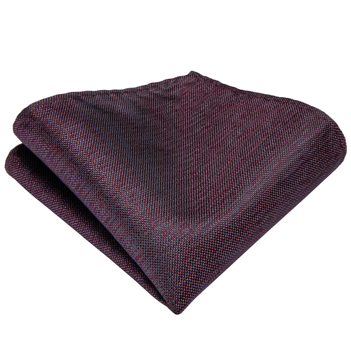 Solid Burgundy Necktie, Pocket Square and Cufflinks