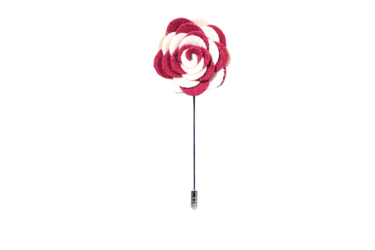 Red and White Felt Lapel Pin
