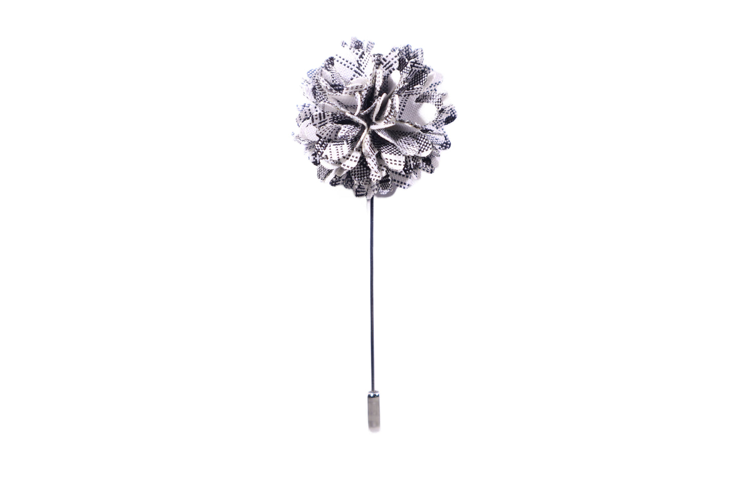 White and Black Burst Lapel Pin