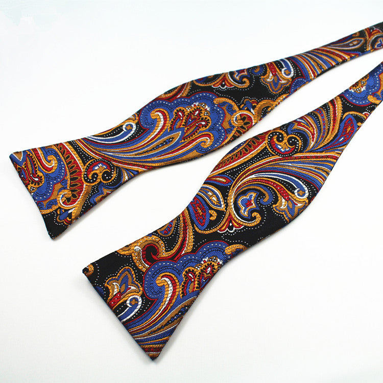 Multi Color Paisley Bow Tie with Pocket Square