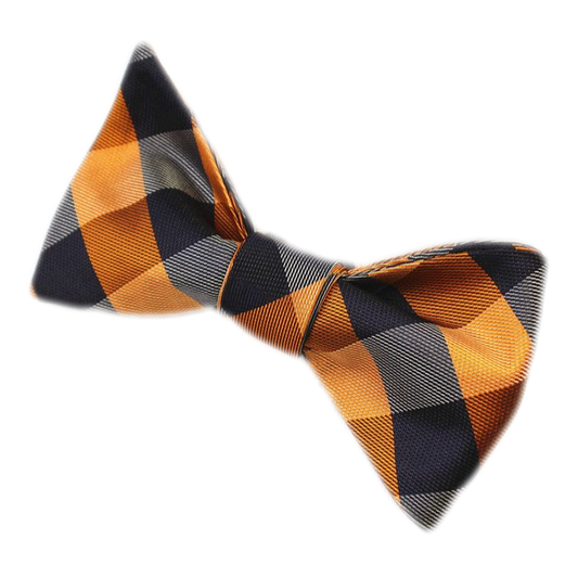 Dark Blue and Orange Bow Tie